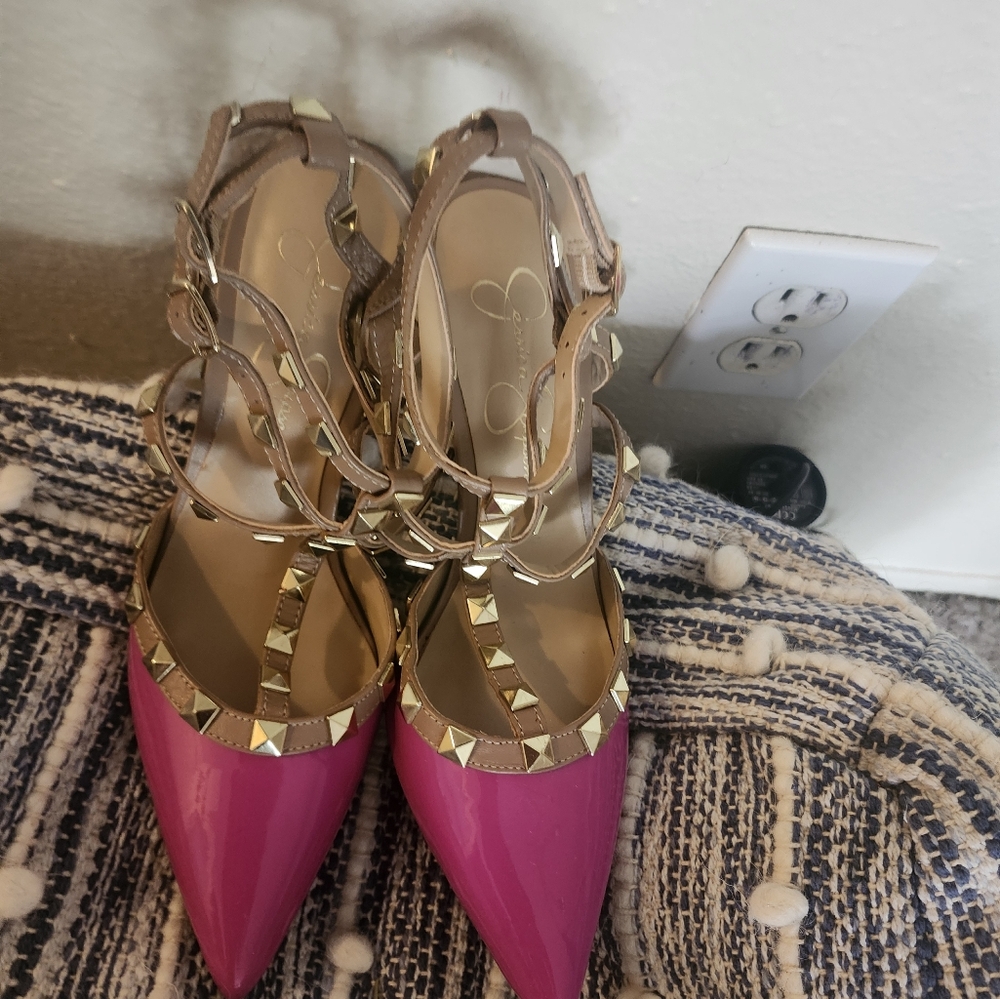 Pink Studded Women's Shoes Used Once